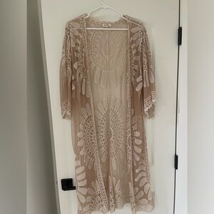 Rebellion Beige Embroidered Cover-Up